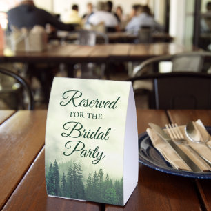 Reserved for the Bridal Party Foggy Green Pines