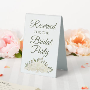Reserved for the Bridal Party Ivory White Floral