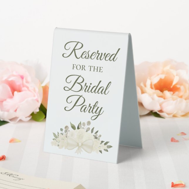 Reserved for the Bridal Party Ivory White Floral (In SItu (Wedding))
