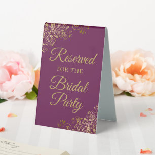 Reserved for the Bridal Party Magenta & Gold