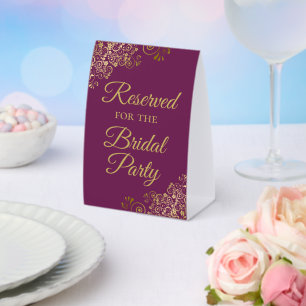 Reserved for the Bridal Party Magenta & Gold