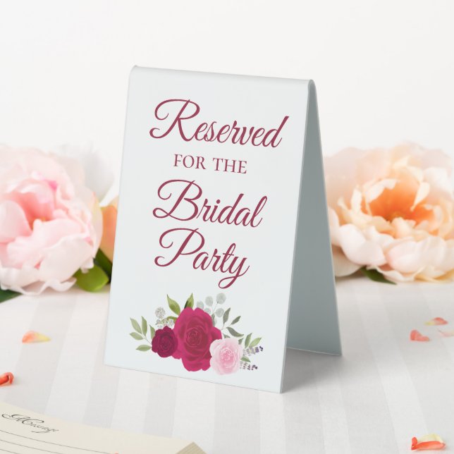 Reserved for the Bridal Party Magenta & Pink Roses (In SItu (Wedding))