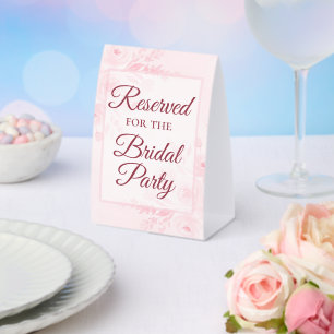 Reserved for the Bridal Party Pastel Pink Floral