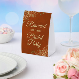Reserved for the Bridal Party Rust Orange & Gold