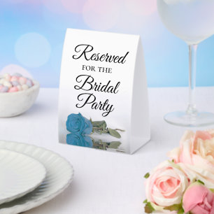 Reserved for the Bridal Party Turquoise Blue Rose