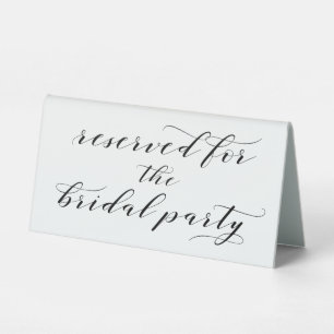 Reserved For The Bridal Party Wedding Tent Sign