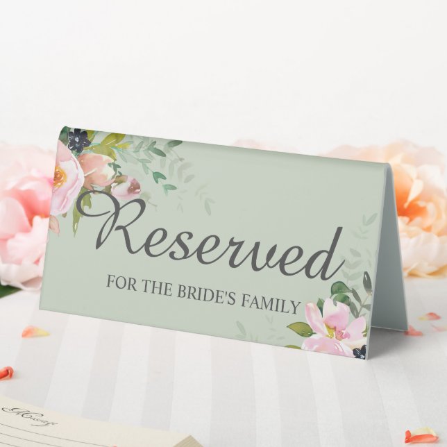 Reserved for the Bride's Family Floral Sage Green (In SItu (Wedding))