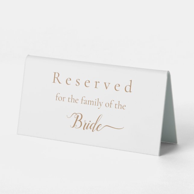 Reserved for the family of the bride  (Front)