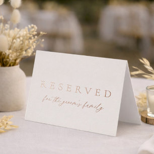 Reserved for the Groom’s Family