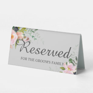 Reserved for the Groom's Family Floral Light Grey