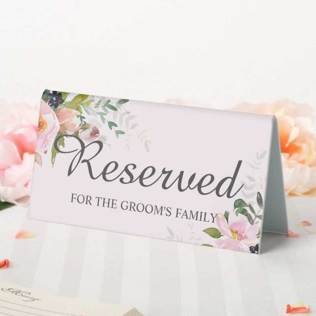 Reserved for the Groom's Family Floral Light Pink (In SItu (Wedding))