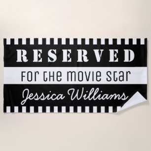 Reserved for the Movie Star Personalised Funny Beach Towel