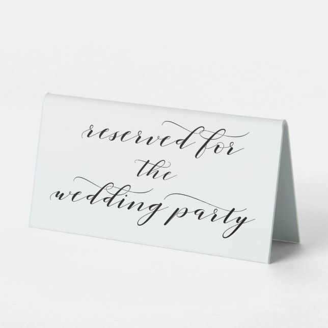 Reserved For The Wedding Party Black Calligraphy (Front)
