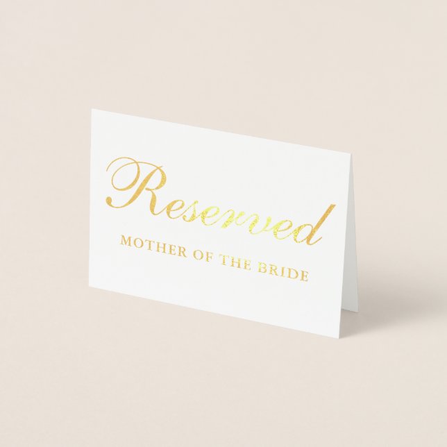 Reserved Gold Foil Special Guest Table Card (Front)