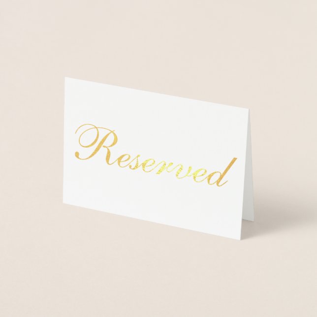 Reserved Gold Foil Table Card (Front)