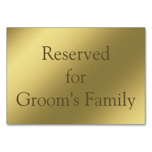 Reserved Graphic Gold Background Table Card