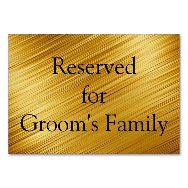 Reserved Graphic Gold Table Number (Front)