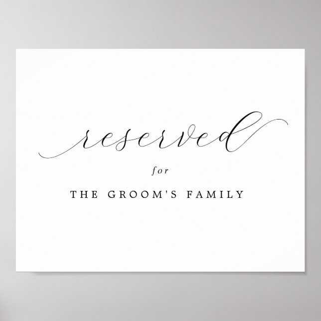 Reserved | Groom's Family Printable Wedding Sign (Front)