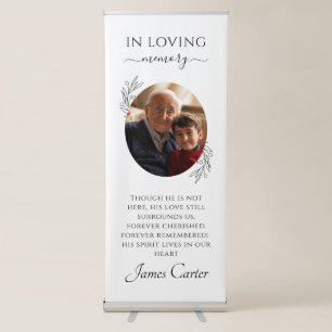 Reserved In Loving Memory Wedding Memorial Photos Retractable Banner