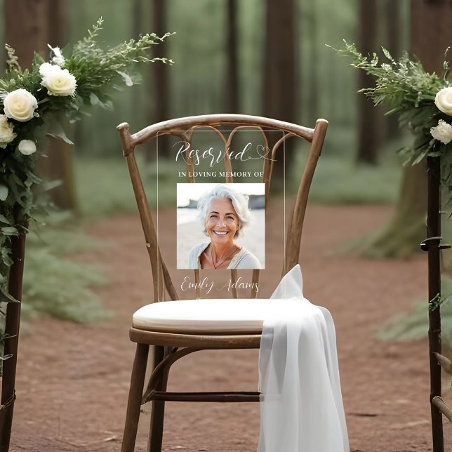 Reserved Memorial In Loving Memory Custom Image Acrylic Sign (Creator Uploaded)