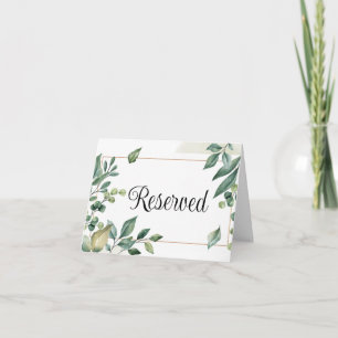 reserved note card tent sign