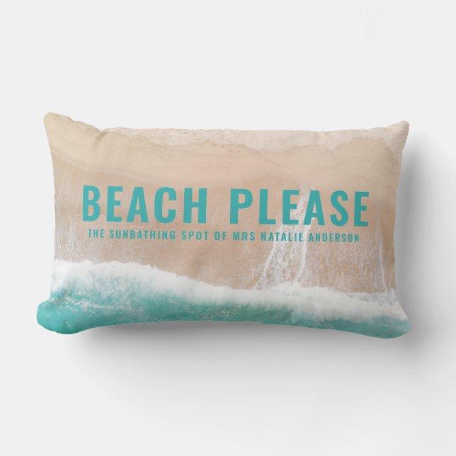 Reserved ocean beach gift summer funny typography  lumbar cushion (Front)