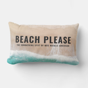 Reserved ocean beach gift summer funny typography  lumbar cushion