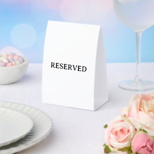 Reserved paper table tent sign for wedding