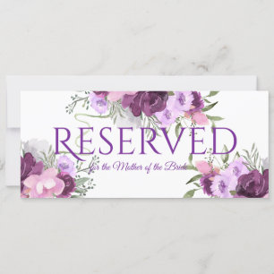 Reserved Purple Floral Invitation