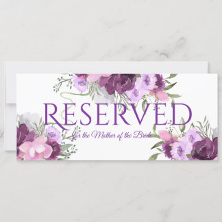 Reserved Purple Floral Invitation