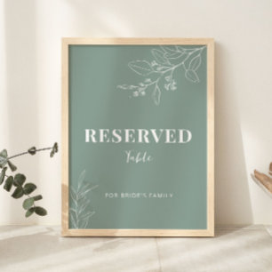 Reserved Sage Green Wedding Sign 