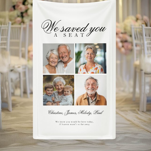 Reserved Seat - 4 Photo Memorial Wedding Banner (Reserved Seat - 4 Photo Memorial Wedding Banner)
