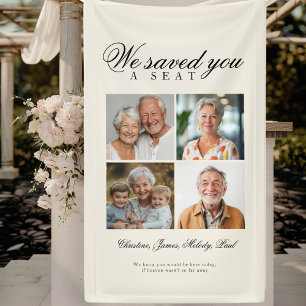 Reserved Seat - 6 Photo Memorial Wedding Beige Banner