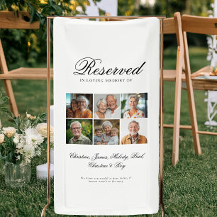 Reserved Seat - 6 Photo Memorial Wedding White Banner