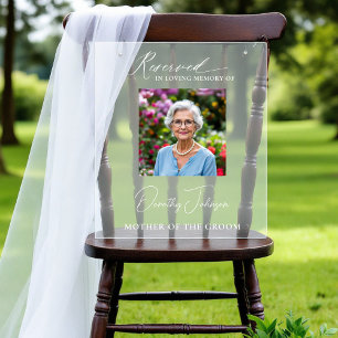 Reserved Seat Family Wedding Memorial Photo Acrylic Sign
