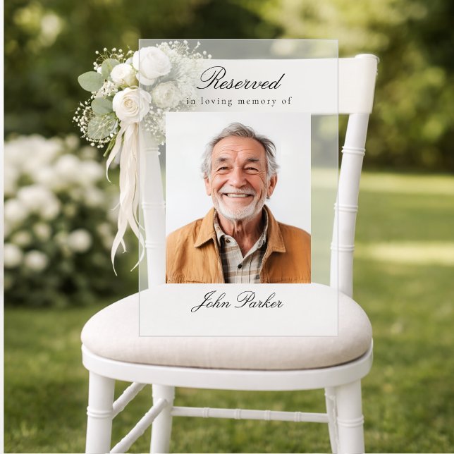 Reserved Seat - Memorial Wedding Photo Acrylic Sign (Reserved Seat - Memorial Wedding Photo Acrylic Sign)
