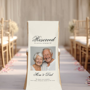 Reserved Seat - Photo Memorial Wedding Beige Banner