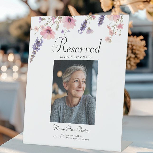 Reserved Seat - Photo Memorial Wedding  Pedestal Sign (Reserved Seat - Photo Memorial Wedding Pedestal Sign)