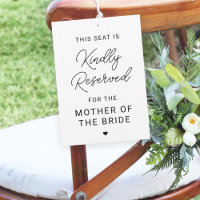 Reserved Seat Wedding Ceremony Chair Sign