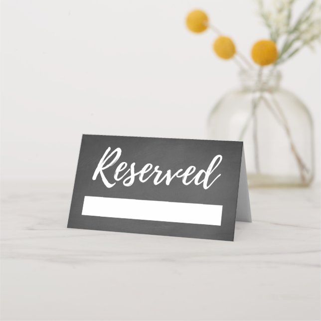 Reserved Seat Wedding Place Cards Rustic (Front)