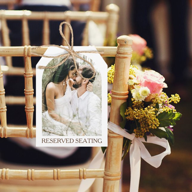 Reserved Seating Arched Photo Wedding Large Tag (Creator Uploaded)