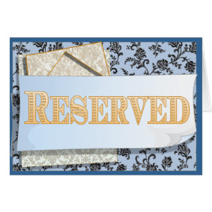 Reserved Seating Sign Card