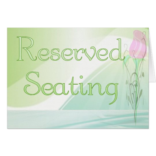 Reserved Seating Sign Card