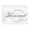 Reserved seating sign for wedding reception