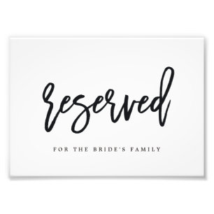 Reserved Sign Choose Your Size Brushed Calligraphy