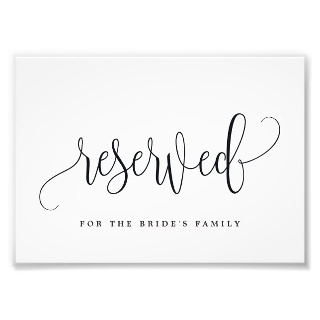 Reserved Sign Choose Your Size Lovely Calligraphy (Front)