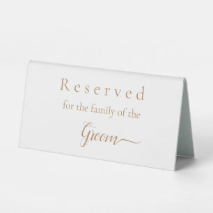 Reserved sign for the family of the groom