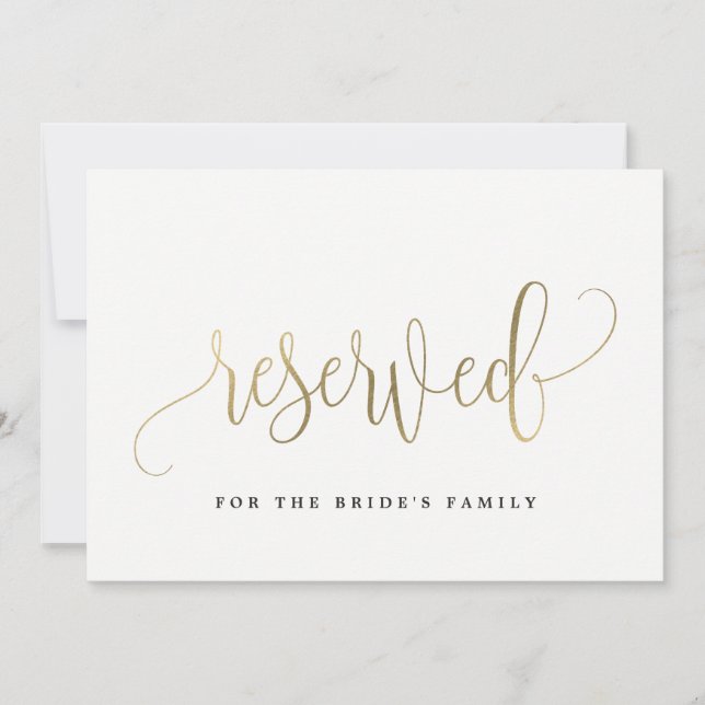 Reserved Sign - Lovely Calligraphy Invitation (Front)