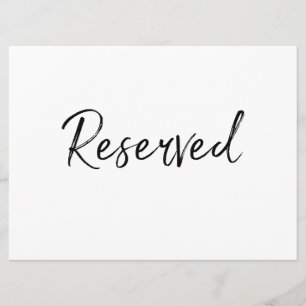 "Reserved" Sign   Stylish Hand Lettered Invitation