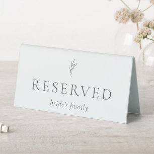Reserved Sign Wedding Bride's Family Elegant